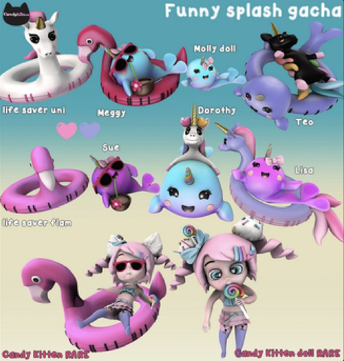 Second Life Marketplace *CK* Funny splash Candy Kitten doll RARE